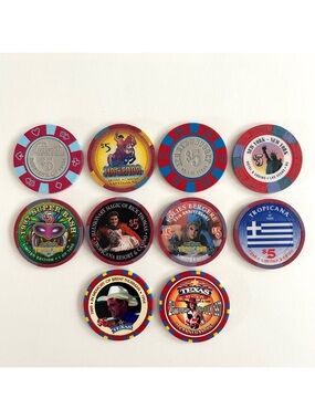 10 Casino Chips from Las Vegas from the 1990s (one is late 80s)